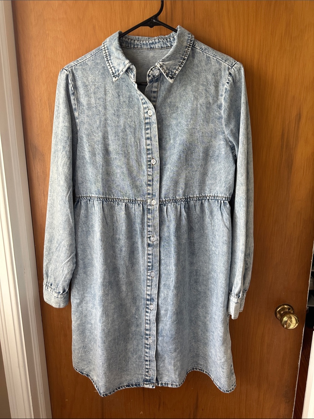 Light Wash Denim Shirt Dress - Picture 3 of 4